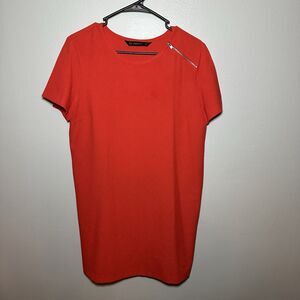 Zara Basic Red Pleated Back Dress Size XL Cocktail Party Dress